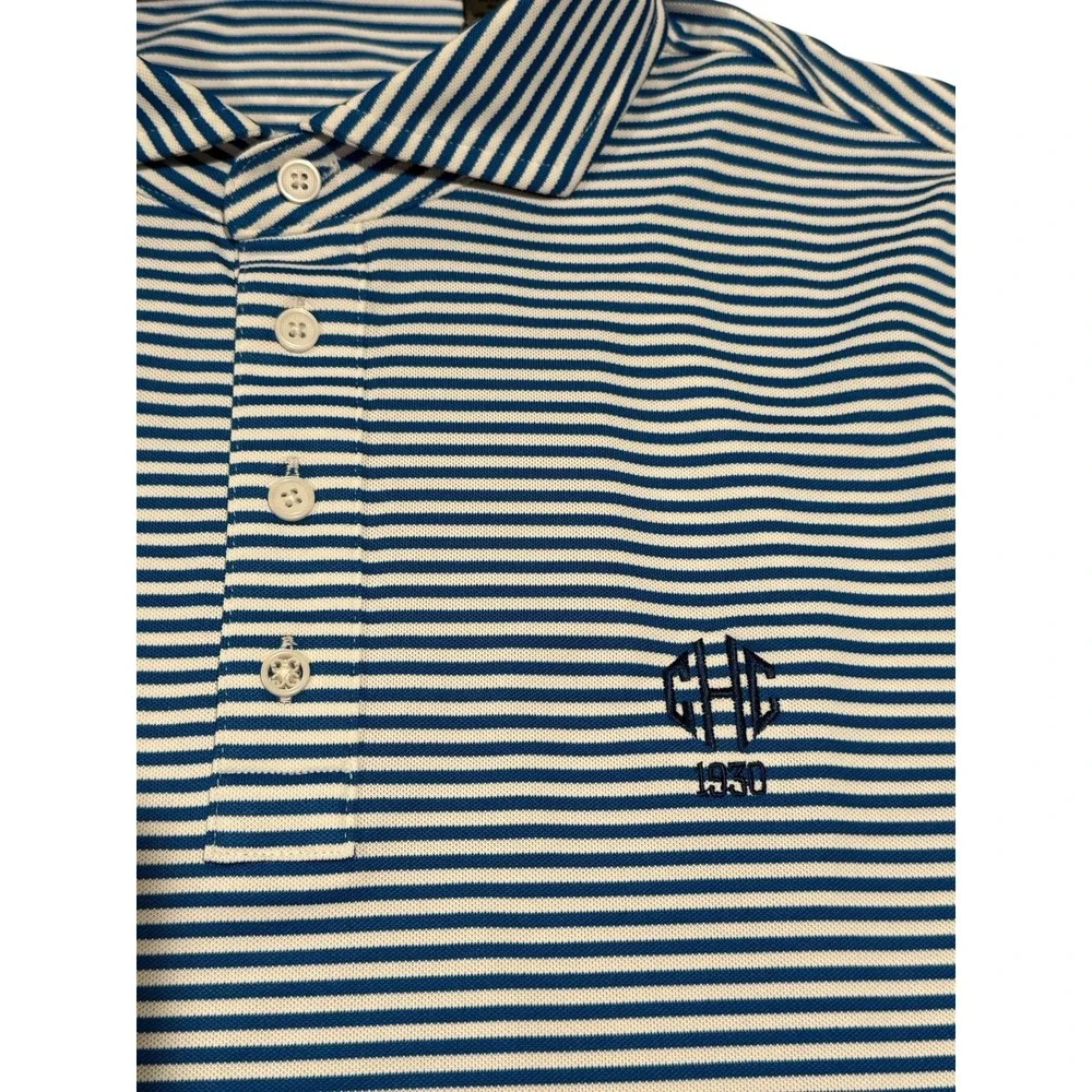 G/FORE All Play Stripe Golf Polo Men's L CHC 1930 Logo NWT